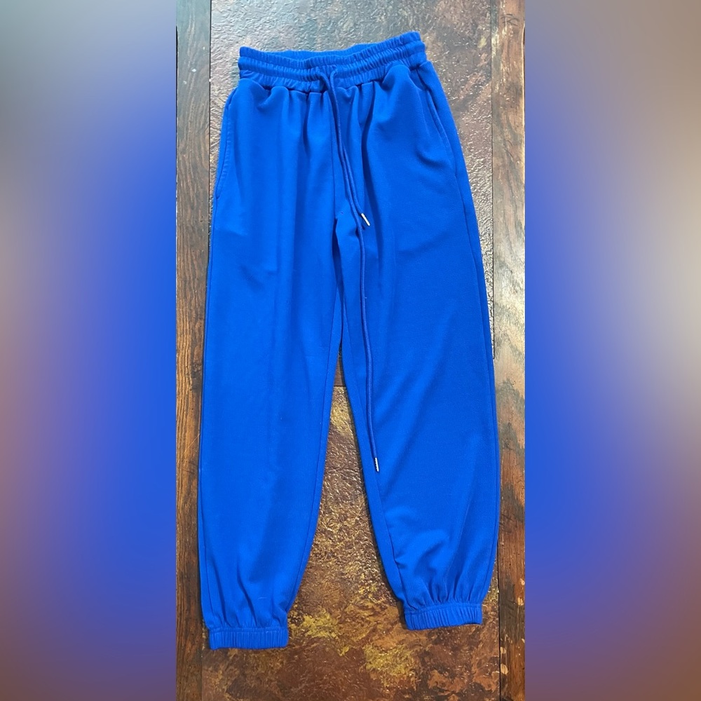 Solid lace up Waist sweat pants